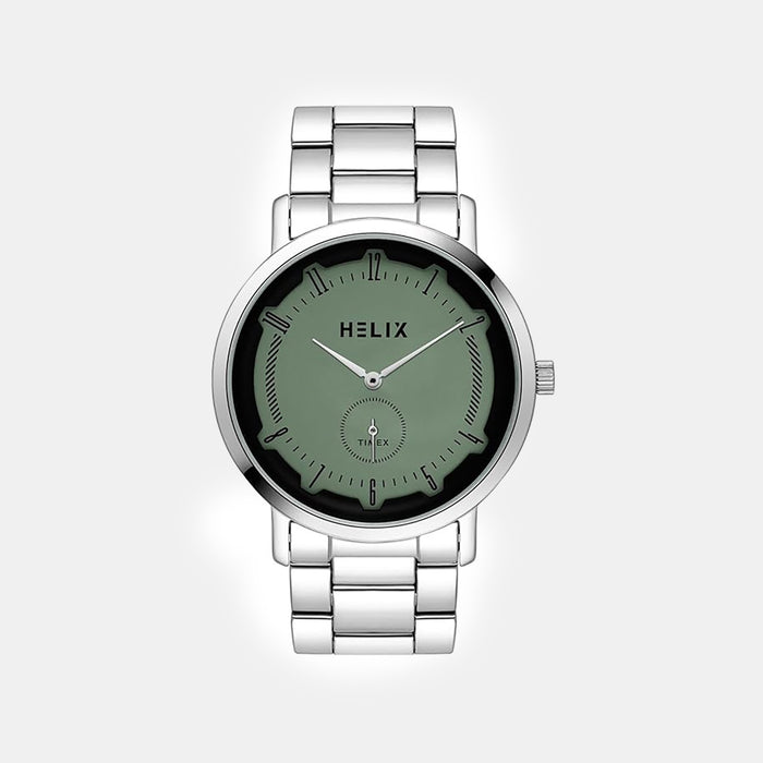 Men Quartz Green Dial Analog Stainless Steel Watch TW053HG08