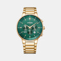 Men Quartz Green Dial Chronograph Stainless Steel Watch AN8223-54X
