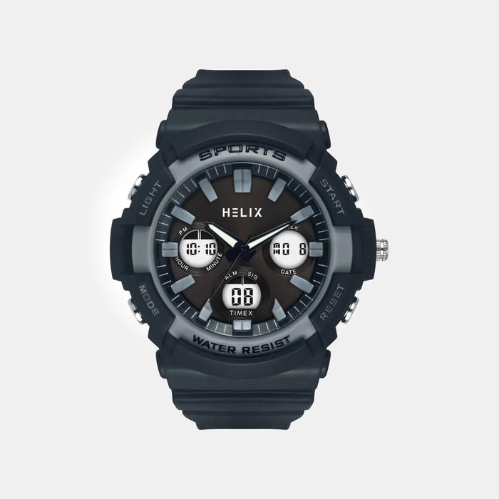 Men Quartz Grey Dial Analog-Digital Resin Watch TWESK4500T