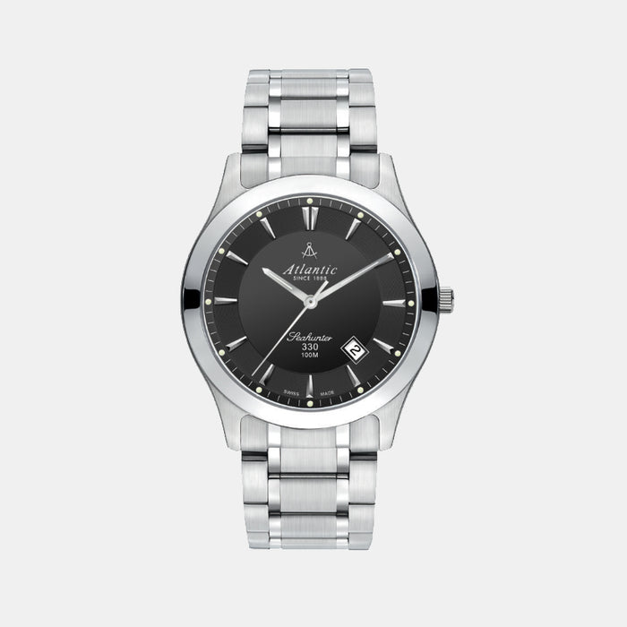 Atlantic Men Quartz Grey Dial Analog Stainless Steel Watch 71365.41.61-1