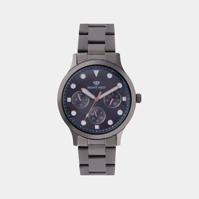 Men Quartz Grey Dial Multi-Function Metal Watch 8006M-M8816