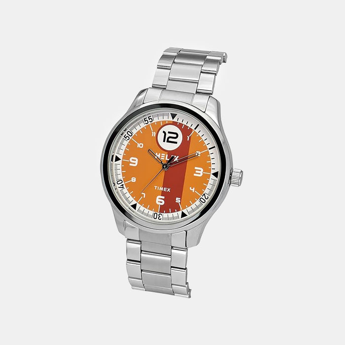 Men Quartz Orange Dial Analog Stainless Steel Watch TW043HG26