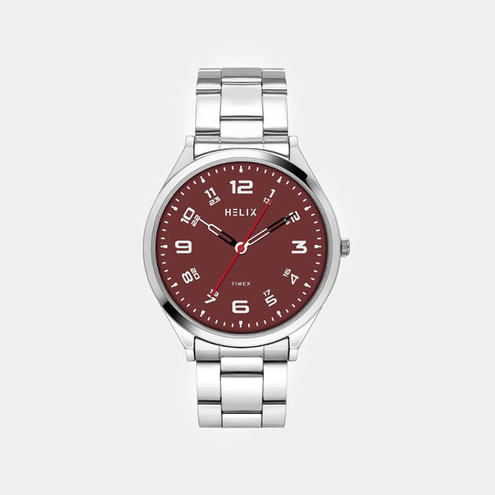 Men Quartz Red Dial Analog Stainless Steel Watch TW060HG03T