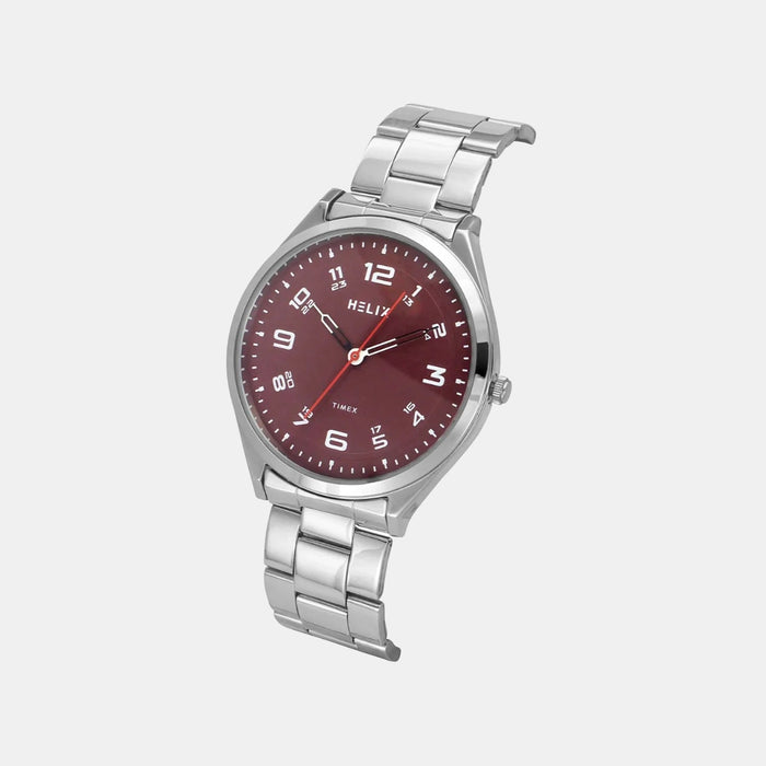 Men Quartz Red Dial Analog Stainless Steel Watch TW060HG03T