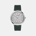 Men Quartz Silver Dial Analog Leather Watch TW056HG01
