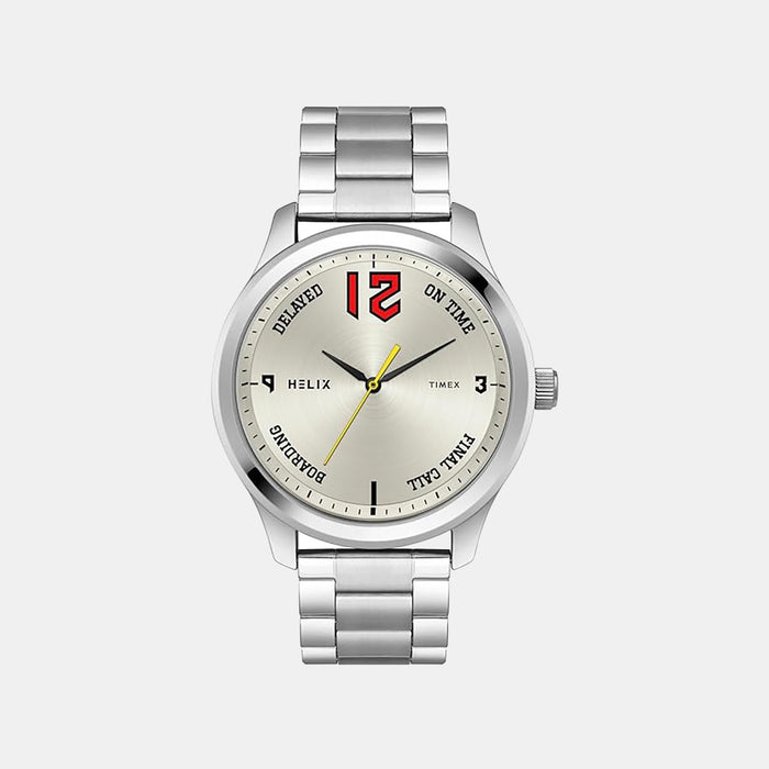 Men Quartz Silver Dial Analog Stainless Steel Watch TW043HG29