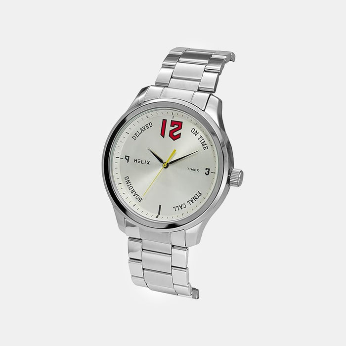 Men Quartz Silver Dial Analog Stainless Steel Watch TW043HG29