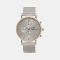 Men Quartz Silver Dial Chronograph Mesh Watch 7004M-B1303