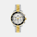 Men Quartz Silver Dial Multi-Function Metal Watch 3508M-M1203