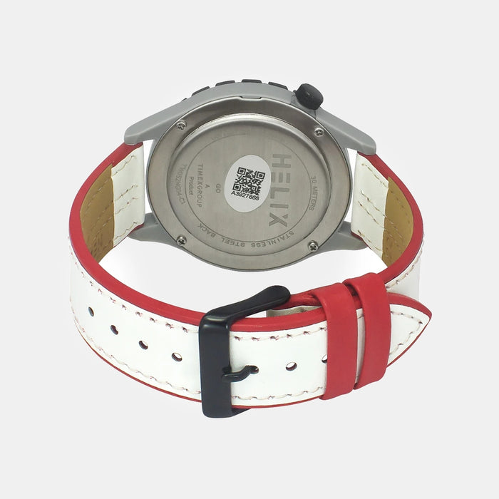 Men Quartz White Dial Analog Leather Watch TW052HG04