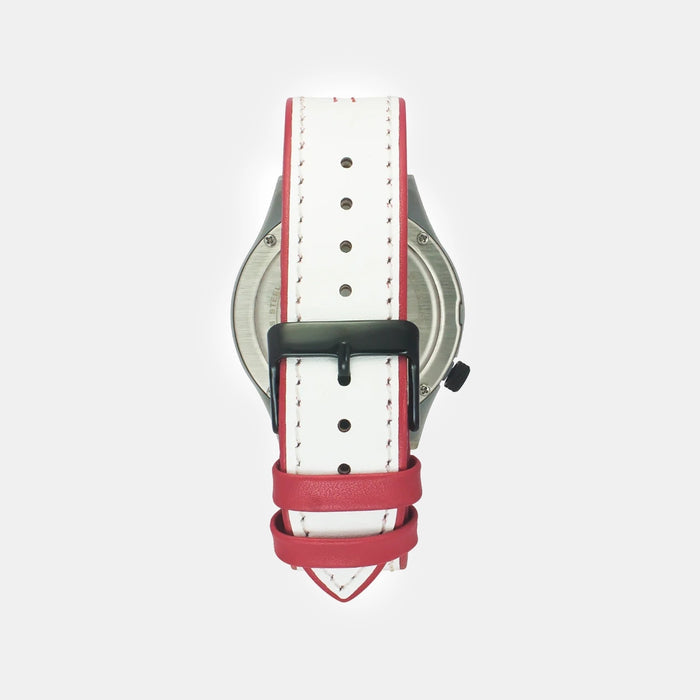 Men Quartz White Dial Analog Leather Watch TW052HG04