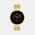 Minimalistic T-Bar Women Quartz Black Dial Multi-Function Mesh Watch 25200287