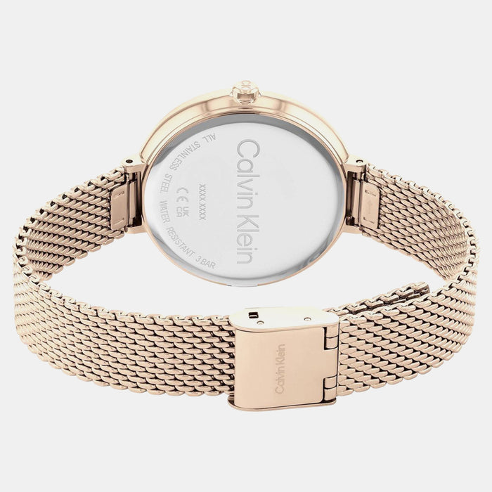 Minimalistic T-Bar Women Quartz Pink Dial Analog Mesh Watch 25200080