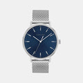 Modern Men Quartz Blue Dial Analog Mesh Watch 25200045