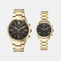 Modern Unisex Quartz Black Dial Chronograph Stainless Steel Watch BQ2400SET