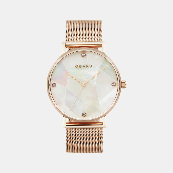 Obaku Round White Mother Of Pearl Analog watch