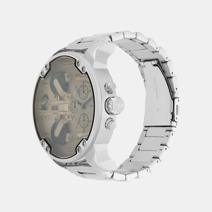 Mr. Daddy Men Quartz White Dial Chronograph Stainless Steel Watch DZ7482