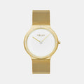 Note Lille Gold Women Quartz White Dial Analog Stainless Steel Watch V285LEGWMG