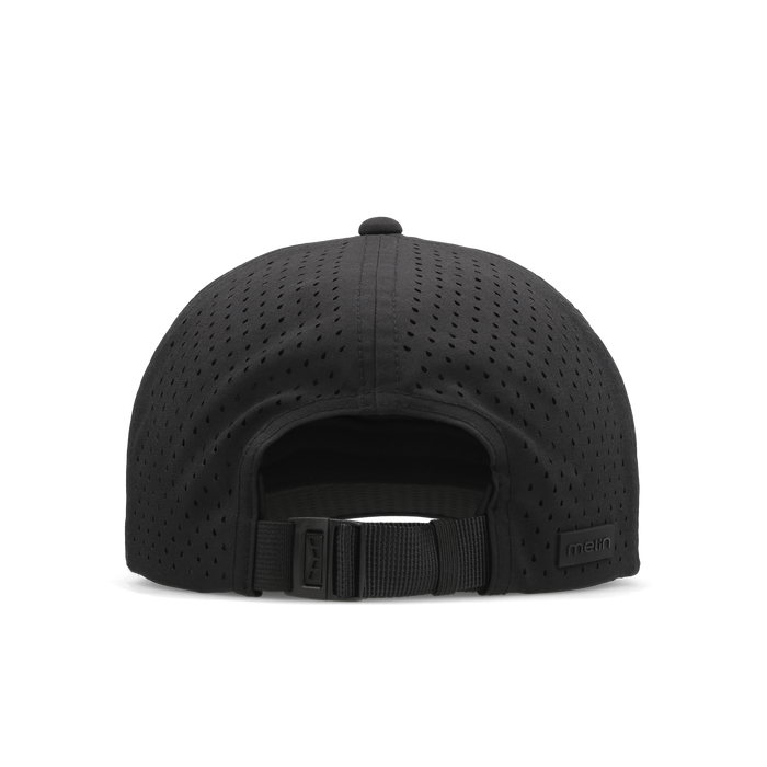 The back view of the melin Split Fit Odysea Packable Hydro hat in black