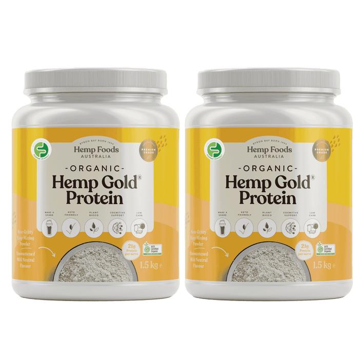 Organic Hemp Gold Protein Powder - 2 x 1.5kg Tub - Hemp Foods Australia