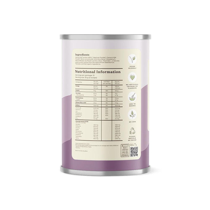 Organic Hemp Protein Mixed Berry - 420g - Hemp Foods Australia