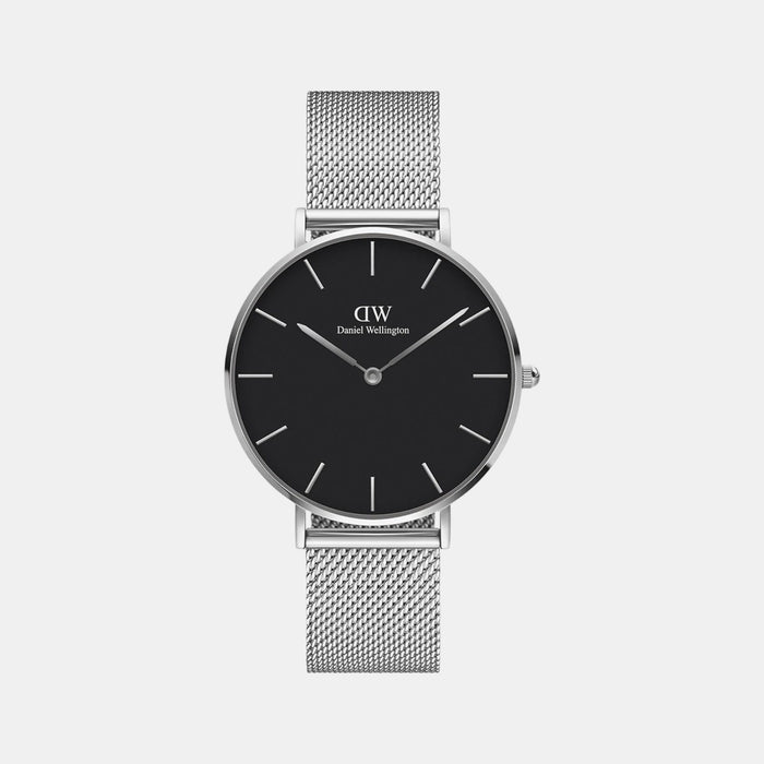 Petite Women Quartz Black Dial Analog Stainless Steel Watch DW00100162K
