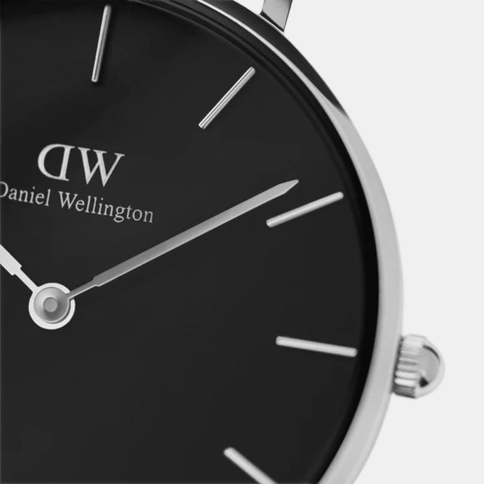 Petite Women Quartz Black Dial Analog Stainless Steel Watch DW00100162K