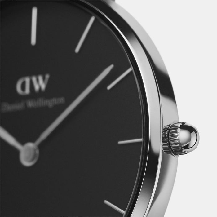 Petite Women Quartz Black Dial Analog Stainless Steel Watch DW00100162K