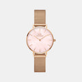 Petite Women Quartz Mother Of Pearl Dial Analog Mesh Watch DW00100516K
