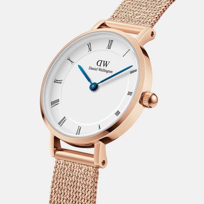 Petite Women Quartz White Dial Analog Mesh Watch DW00100681K