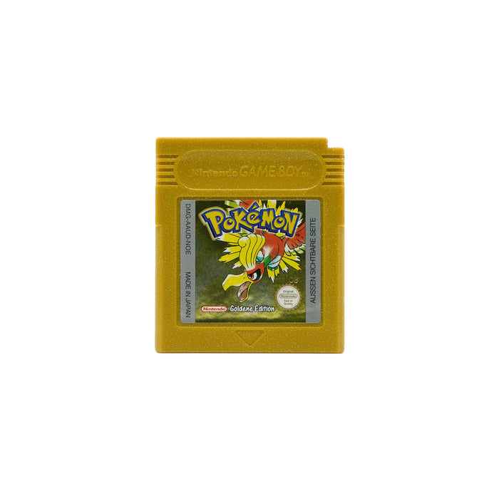 Pokémon Gold Spiel für Game Boy Color in glitzerndem, goldigen Gehäuse in sehr gutem Zustand - Vorderseite