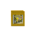 Pokémon Gold US-Version Spiel für Game Boy Color in glitzerndem, goldigen Gehäuse in stark gebrauchtem Zustand - Vorderseite