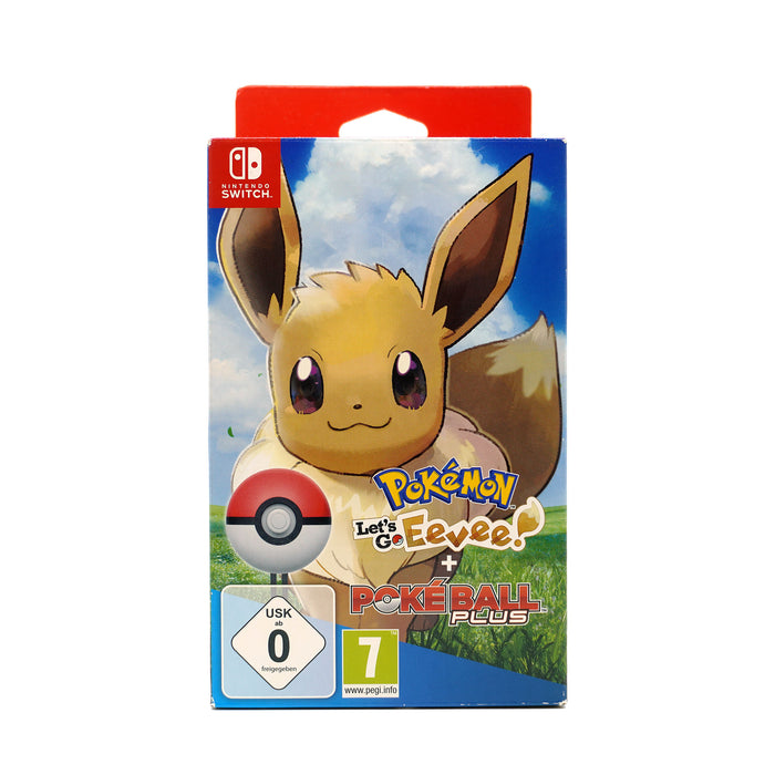 Pokémon: Let’s Go, Eevee! + Pokéball Plus für Nintendo Switch in gutem Zustand in Originalverpackung - Vorderseite