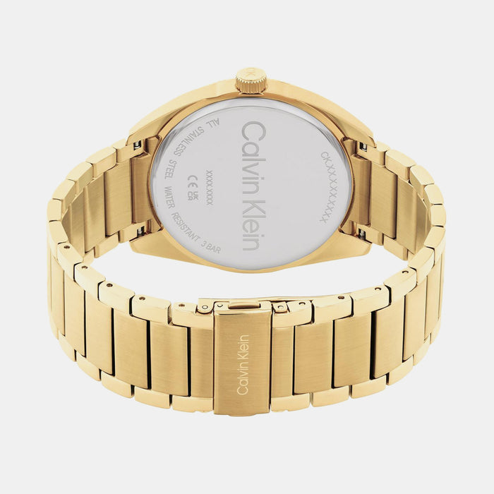 Progress Men Quartz Gold Dial Analog Stainless Steel Watch 25200447