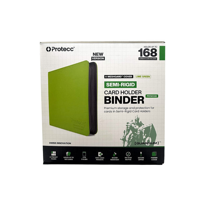 Protecc Semi-Rigid Card Holder Binder Premium Lime Green in Originalverpackung - Vorderseite