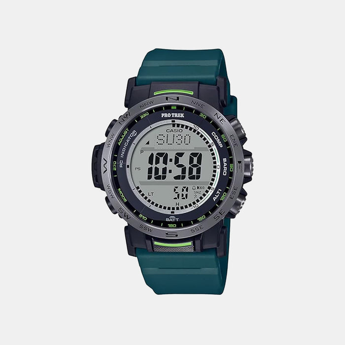Protrek Men Quartz Silver Dial Digital Resin Watch SL114