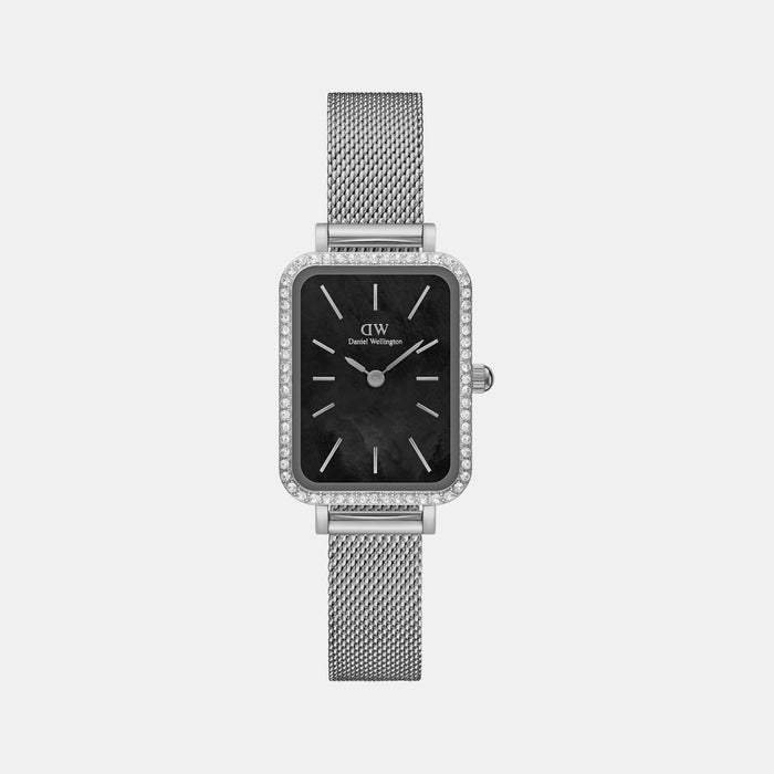 Quadro Women Quartz Black Dial Analog Mesh Watch DW00100667K