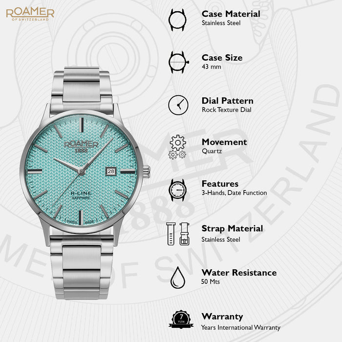 R-Line Men Quartz Blue Dial Analog Stainless Steel Watch 718833 41 05 20