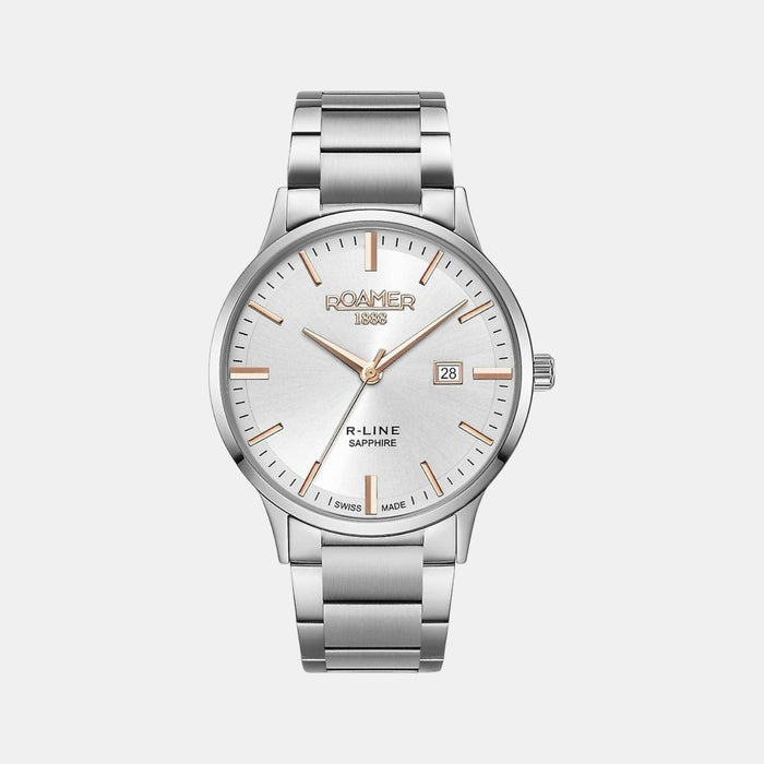 R-Line Men Quartz Silver Dial Analog Stainless Steel Watch 718833 41 15 70