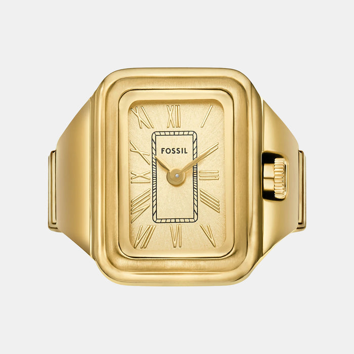 Raquel Watch Ring Women Quartz Gold Dial Analog Stainless Steel Watch ES5343