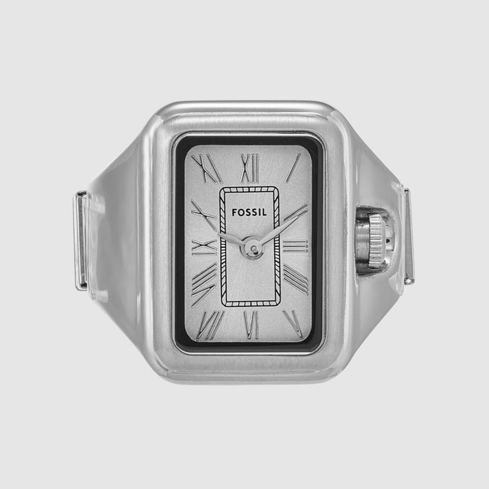 Fossil Rectangular Silver Analog watch