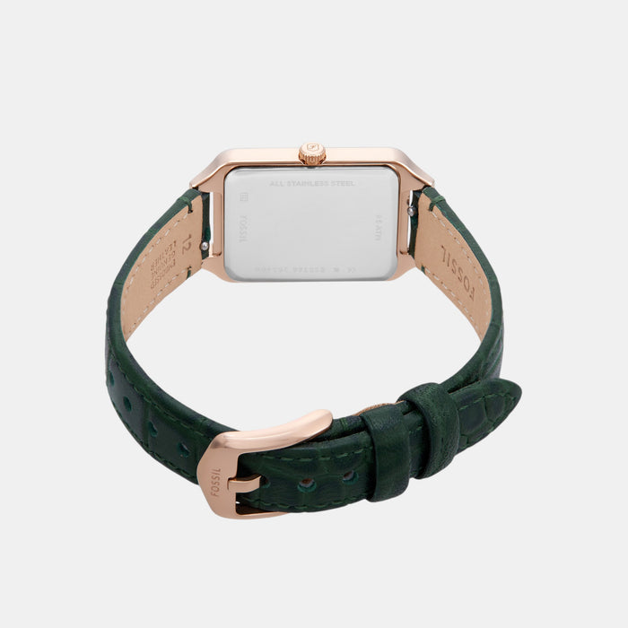 Raquel Women Quartz Green Dial Analog Leather Watch ES5366