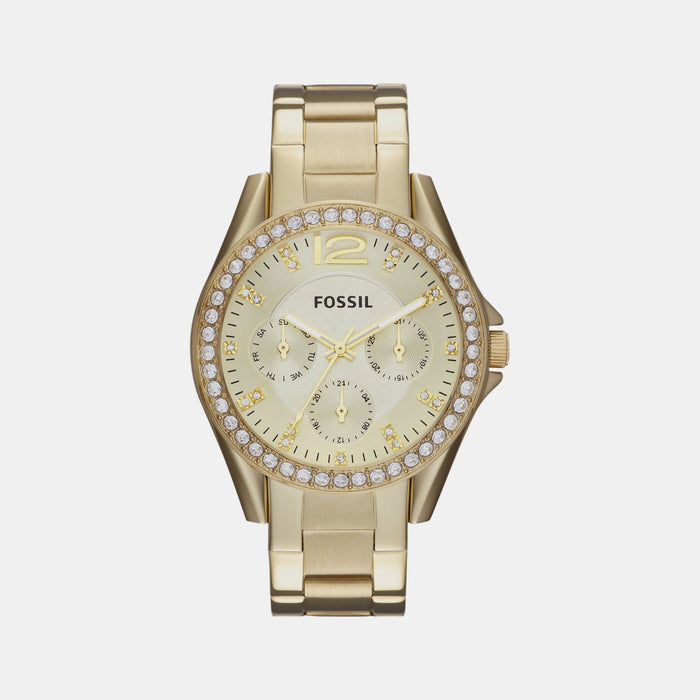 Riley Women Quartz Gold Dial Chronograph Stainless Steel Watch ES3203