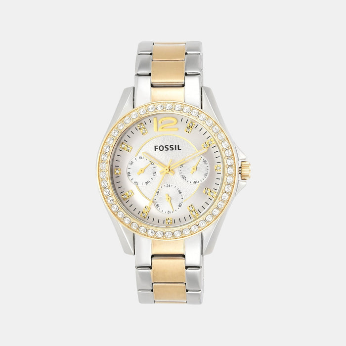 Riley Women Quartz Silver Dial Multi-Function Stainless Steel Watch ES3204