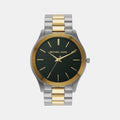 Runway Men Quartz Green Dial Analog Stainless Steel Watch MK9149