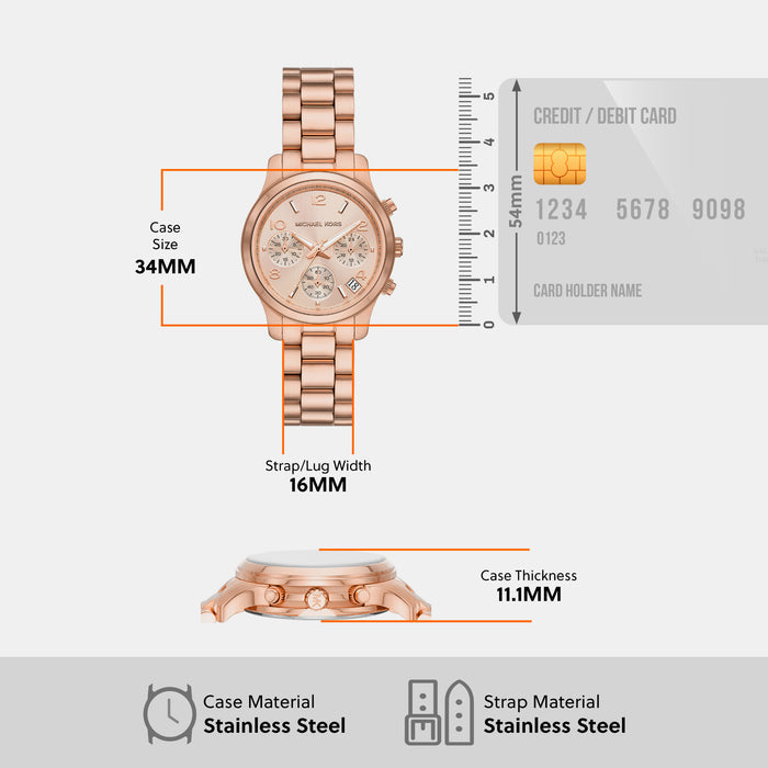 Michael Kors 34 mm Rose Gold Quartz watch