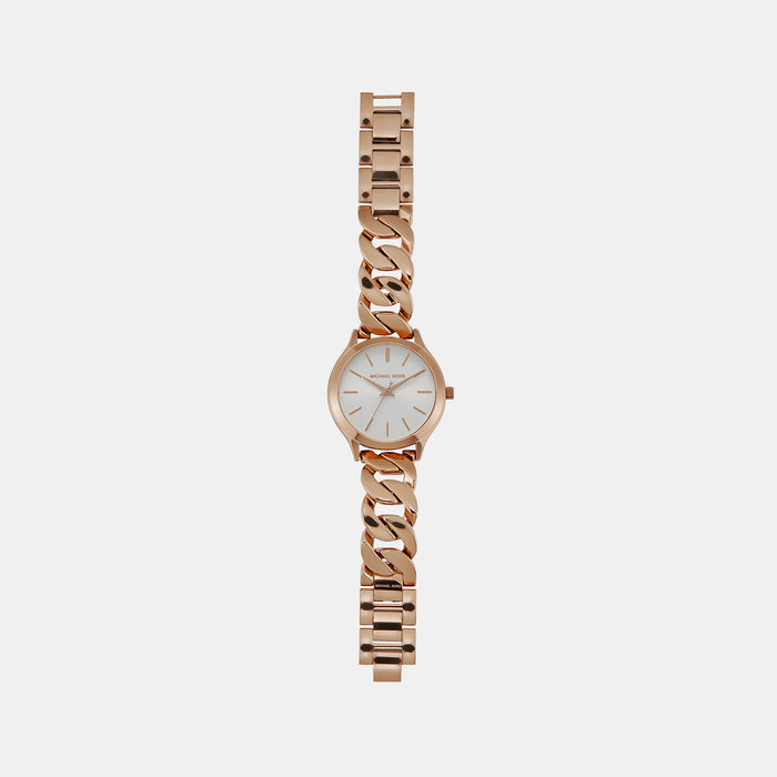 Runway Women Quartz White Dial Analog Stainless Steel Watch MK7473