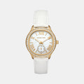 Sage Women Quartz Mother Of Pearl Dial Analog Leather Watch MK4818