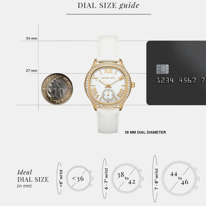 Sage Women Quartz Mother Of Pearl Dial Analog Leather Watch MK4818