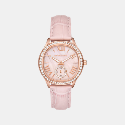 Sage Women Quartz Mother Of Pearl Dial Analog Leather Watch MK4820